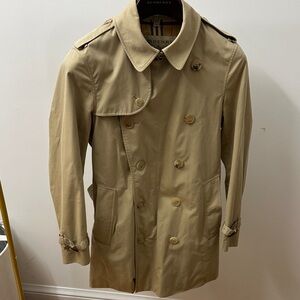 Burberry London Mens Trench Coat Beige Nova Check Size 48